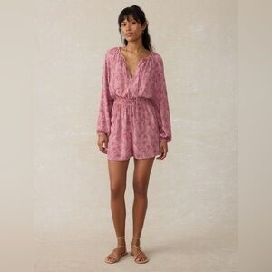 Faherty Kai Romper Dusty Rose Banana Leaf size XXS